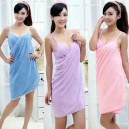 Towel Bath With Shoulder Straps Fashion Ladies Girls Wear Quick Dry Magic Beach Spa Bathrobe Dress