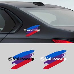 Car Stickers 1pcs Car Emblem Stickers Windown Door Auto Body Decal Sticker For VW Volkswagen Golf Polo Passat Touran Jetta Accessories T240513
