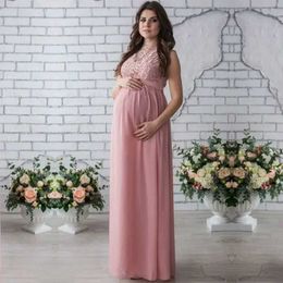Maternity Dresses Pregnant Womens Dress Lace Sleeveless Pregnant Womens Long Skirt Baby Shower Pregnant Womens Photo Wedding Casual Wearing Long SkirtL2405
