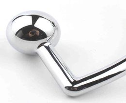 Gay Butt Plug Stainless Steel Metal Anal Hook With Ball Penis Ring For Male Anal Plug Dilator Penis Lock Cock Ring Y10293015381
