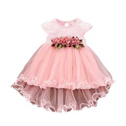 Girl's Dresses Baby Flower Girl Dress Sleeveless Flower Embroidered Princess Dress for Childrens Birthday Party Fairy sheer dress Y240514