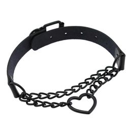 QID7 Chokers Vintage heart-shaped necklace with chain style Gothic necklace suitable for girls Grunge punk cute Kawaii Egirl necklace original accessories d240514