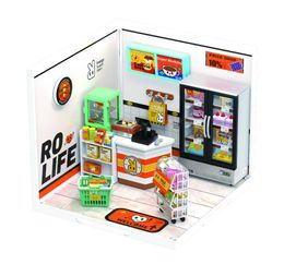 Architecture/DIY House Rolife Super Creator Daily Plastic DIY Miniature House Cafe Energy Supply Store Building Block Sets English Version DW