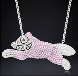 14K Iced Out Dog Pendant Necklaces CZ Cartoon Character Animal Pendants Hiphop Jewellery Christmas Valentine039s Day gift3127765