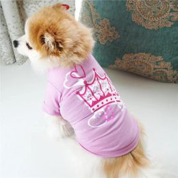 Dog Apparel Pet Printed O-neck T-shirt Puppy Slim Fit Short Sleeve Stretchy Vest For Summer