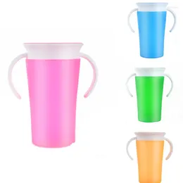 Cups Saucers Modern Baby Girl Boys Kids Drinking Bottle Feeding Training Safe Spill Cup With Handles 360 Degree