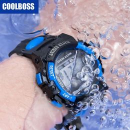 Coolboss Brand Children Watch Sports Digital Watch for Kids Boys Girls Student 30M Waterproof Multifunctional LED Wristwatch 240514