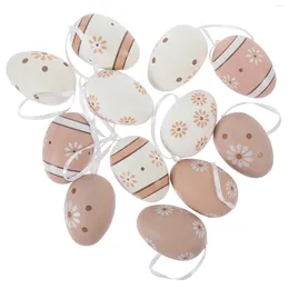 Decorative Figurines 12 Pcs Easter Eggs Pendants Gifts Accessory Colorful Hanging Ornament Adorable Tree Decorations