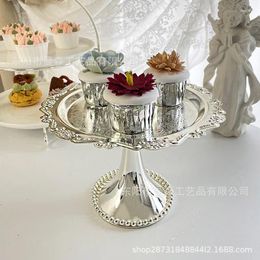 Storage Bottles European Style Metal Cake Plate Wedding Party Dessert Table Dim Sum High Foot Fruit Home Decoration Decorations