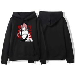 Men's Hoodies Sweatshirts Anime Hooded Sweatshirt Chainsaw Man Makima Graphic Printed Women Hoodies Plus Size Sweatshirt Harajuku Girl Casual Pullover T240510