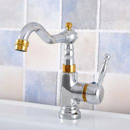 Bathroom Sink Faucets Single Handle /Cold Water Mixer Taps Basin Faucet Kitchen Deck Mounted Gold Silver Nsf802