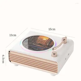 Decorative Figurines Retro Bluetooth Audio Rotary Record Player Ambient Light Wireless Computer Charging Speaker