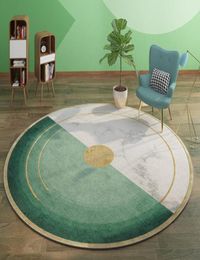 Luxury Green Round Carpet For Living Room Swing Basket Chair Area Rug NonSlip Floor Mat Polyester Velvet Fleece Round Carpets1350358