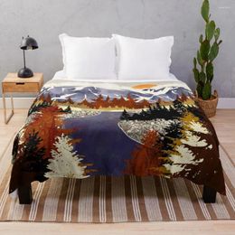 Blankets Autumn River Throw Blanket Custom