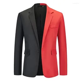 Men's Suits 2024 Autumn Gradient Color Suit Coat Black And White Double Fit Business Casual Jacket Groom Wedding