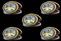 5pcs The United States Army Department Of Navy 1oz Gold Plated Core Values Military Challenge Coin Collectibles6044946