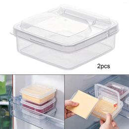 Storage Bottles 2 Pieces Portable Refrigerator Container Cheese Keeper Freezer Drawers Bins Leftover Food Containers