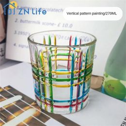Wine Glasses Glass Coffee Cup High Quality Hand-painted Colour Creative Various Styles Drinkware Portable Contrast Cups