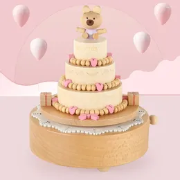 Decorative Figurines Music Box Decoration Rotatable Hand Diy Handmade Birthday Gift For Women Wooden Toys Children