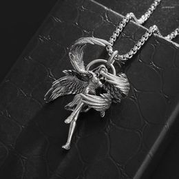 Pendant Necklaces Creative Sexy Four-Winged Angel Necklace For Men And Women Fashionable Personality Party Punk Style Accessories Gifts