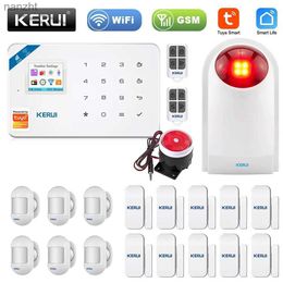 Alarm systems KERUI W181 TUYA Smart Home WIFI GSM Alarm System Burglar Home Safety Alarm Application Control Motion Sensor 6 Language Garage Alarm WX
