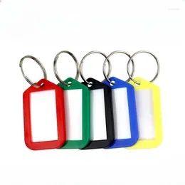 Gift Wrap Colour Keyplate Plastic With Iron Ring Durable Writable Classification Label Schoolbag Name Listing Els Keychain Signboard