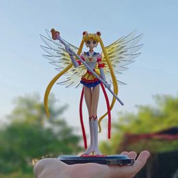 Action Toy Figures Sailor Moon Tsukino Usagi Character Eternal Tiare PVC Cake Decorative Doll Series Toys Tsukino Usagi Action Character Model Y240514