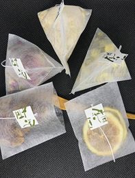 6000pcs Corn Fibre Tea Bags Pyramid Shape Heat Sealing Philtre tools Teabags PLA Biodegraded TeaFilters 587cm WLL10461992544