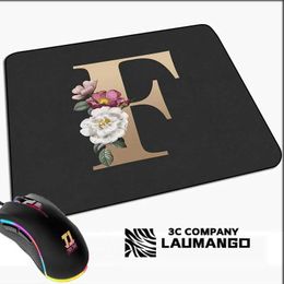 Mouse Pads Wrist Rests Mini game mouse pad Golden Initial name pattern Kawaii mouse pad Game console mini computer animation carpet rubber pad PC accessory pad J24051