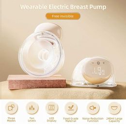 Breastpumps BEBEBAO P7 wearable electric breast pump no need for manual milk pump with LED display screen 3 modes 10 levels suction 240mL