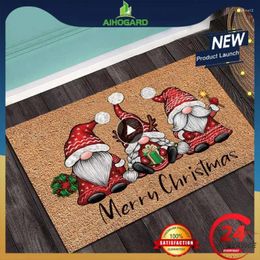 Bath Mats 2024 Christmas Kitchen Mat Xmas Bedroom Entrance Doormat Pattern Decoration Living Room Carpet Bathroom Non-Slip Rug 40X60cm