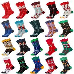 Funny Stock Women Men Happy Novelty Couple Graphic Combed Cotton Pattern Long Socks Christmas Gift 2023