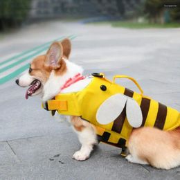 Dog Apparel Breathable Pet Life Jacket Soft Little Bee Vest Harness Adjustable Summer Swimwear Clothes For Dogs Cats