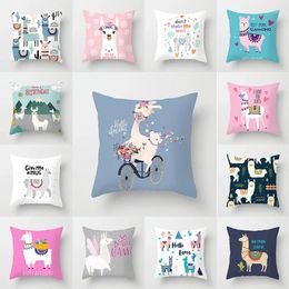 Pillow Cartoon Pattern Cover Polyester Case For Car Sofa Decor Pillowcase Home Livingroom Decorative Throw