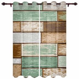 Curtain Vintage Old Woodboard American Countryside Farm Modern Curtains For Living Room Home Decoration El Drapes Window Treatments