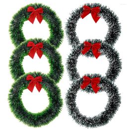 Decorative Flowers 2/1Pcs Christmas Wreath Artificial Pendants DIY Xmas Tree Garlands Vines Door Wall Hanging Ornaments Year Decorations