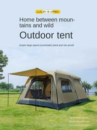 Tents and Shelters Large Camping Tent 3-12 Family Travel 2 Rooms 3 Doors Windows Outdoor Picnic Supplies TentQ240511