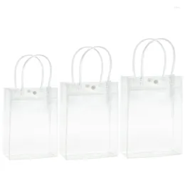 Gift Wrap Clear Bag With Handle Plastic Toted Goodies For Boutiques Wedding Birthday