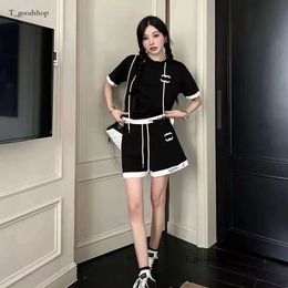 New Summer Designer Women's Sportswear 2-Piece Set Sexy Short-Sleeved Shirt And Shorts Matching Set 4D6