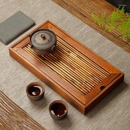 Tea Trays Small Bamboo Luxury Party Pu Erh Vintage Decor Rectangle Tee TableOffice Accessories WK50