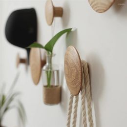 Hooks Solid Wood Mushroom Shape Coat Hook Wall Hanging Wooden Clothes Towel Umbrella Bag Hanger Entrance Decor