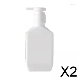 Makeup Brushes 2xEmpty Dispenser Bottle Subpackage Push Type For Shampoo Women White 400ml