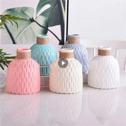 Vases Vase Flower Arrangement Narrow Opening Nordic Style Abs Fashion Home Decoration For Desktop Pot Simple Design