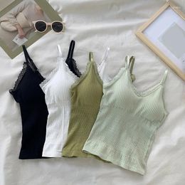 Women's Tanks Summer Sexy Camisole Chest Wrap One Piece Beautiful Back Underwear Sleeveless Vest Short Top Lace Tank Tops For Women