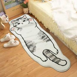 Carpet Long Cat Fluffy Cartoon Mat Cute Rough Door Decoration Kawaii Irregular Ffloor H240514