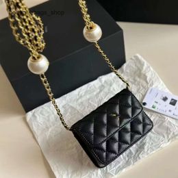 Luxury Brand Handbag Designer Women's Bag Xiangs High-end Single Shoulder Chain Pearl Small Golden Grid Embroidered Thread Womens Versatile DecorativeOTVE