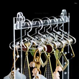Decorative Plates 8PCS Hangers Clear Acrylic Jewelry Display Rack Heart Hollow Earrings Hanging Clothes Stand Storage Shopwindow