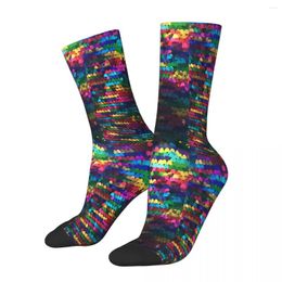 Men's Socks Rainbow Sequins Male Mens Women Winter Stockings Hip Hop