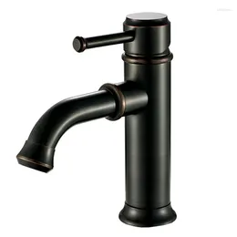 Bathroom Sink Faucets Retro Brass Black Antique Drawbench Basin Cold And Water Simple Faucet