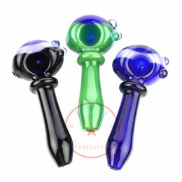 Newest Colorful Fancy Head Art Smoking Glass Pipes Portable Handmade Dry Herb Tobacco Filter Spoon Bowl Innovative Pocket Cigarette Holder DHL